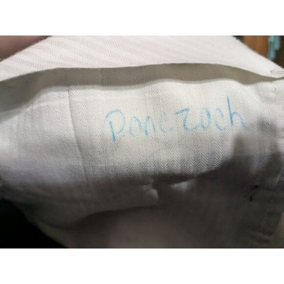 John Weitz Suit Black Pinstripe 100% Wool 44 L Read Measurements Jacket & Pants - Picture 8 of 12